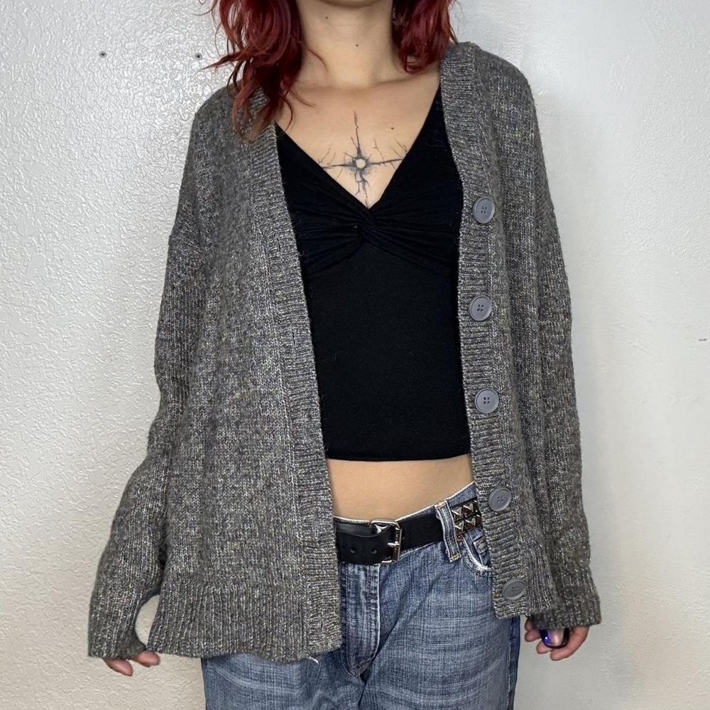 Women's Gray Cardigan Sweater